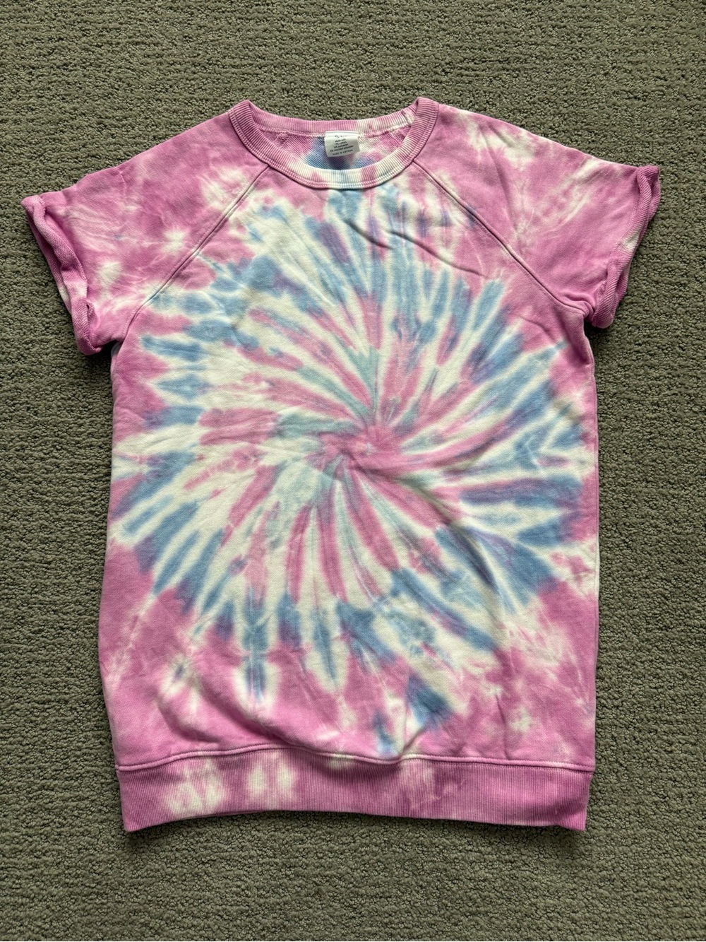 GAP Kids Pink & Blue Tie-Dye Short Sleeve Sweatshirt Dress